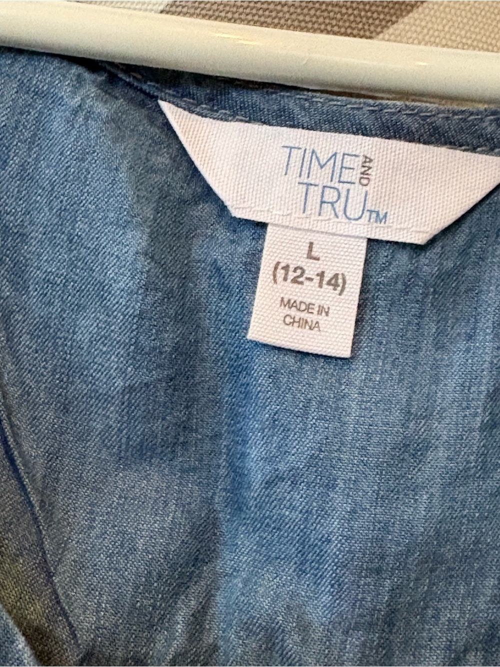 Time and Tru Light Blue Denim-Style Sleeveless Top - Picture 2 of 2